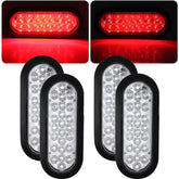 Traberm 4pc 6in oval LED tail light with clear lens for durable trailer lighting in all weather.