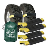 TRACGRABBER set of traction straps ready for off-road recovery in snow.