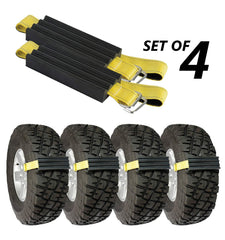 TRACGRABBER size and tire fit for standard to all-terrain tires.
