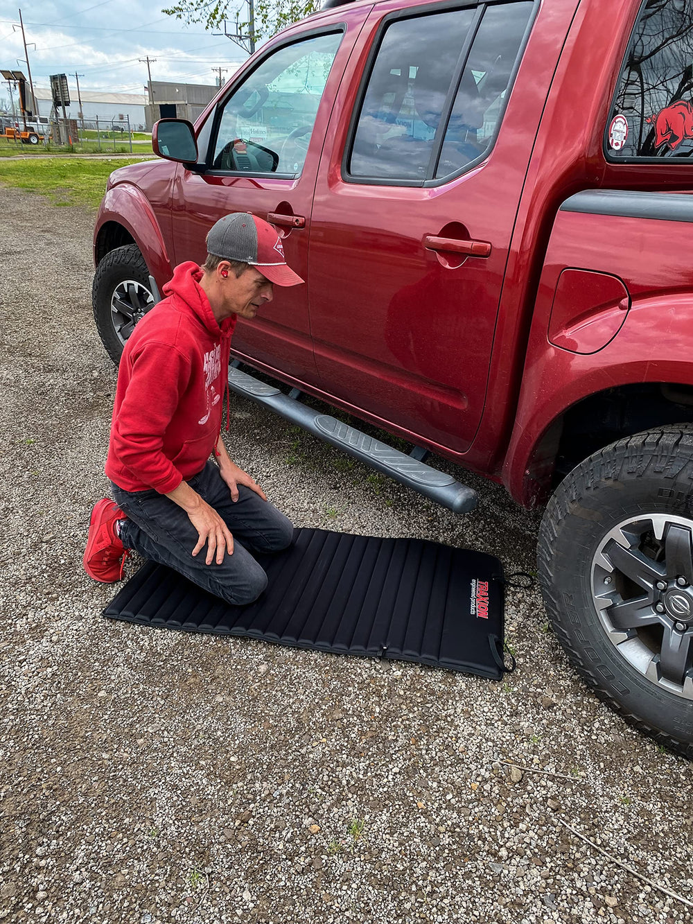 Traxion VersaMat universal fit adapts to various surfaces.