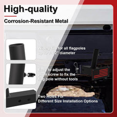 TRCYINC hitch mount offers easy 1-minute installation for quick flag setup.