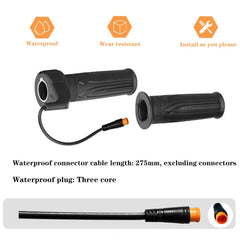 Treayes wide voltage throttle works across 12–72V e-bike systems for flexible use.