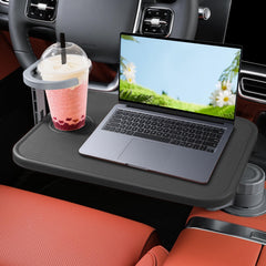 Treesiche car tray with 360-degree rotation for laptop use and dining.
