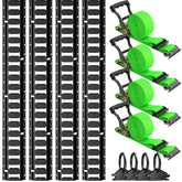 Trekassy 8ft E-Track rail showing 48-slot versatility for multiple tie-downs