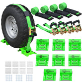 Trekassy E-Track wheel chock system stabilizes ATVs during trailer transport