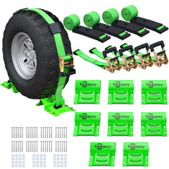 Trekassy E-Track wheel chock system stabilizes ATVs during trailer transport