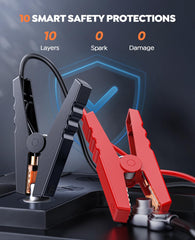 TREKURE compact jump starter sitting neatly in a glovebox for emergencies