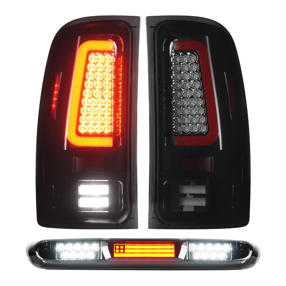 Tresound LED tail light with chrome housing and smoked lens improves night visibility for GMC Sierra.