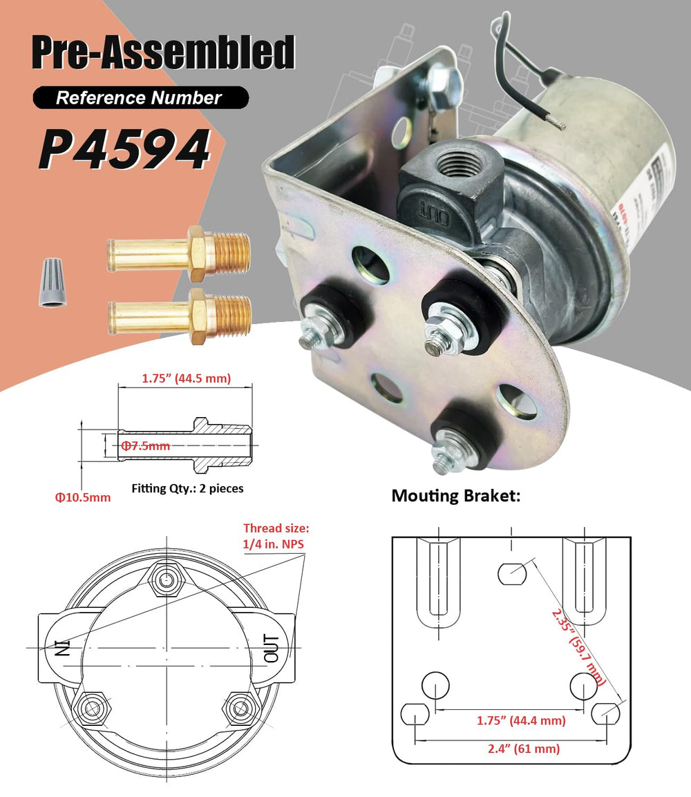 TREXFLOW TF P4594 specs show 12V and 6-8 PSI performance.