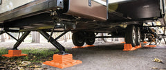 Tri-Lynx Stop-N-Chock and Cap Levelers are travel-ready.