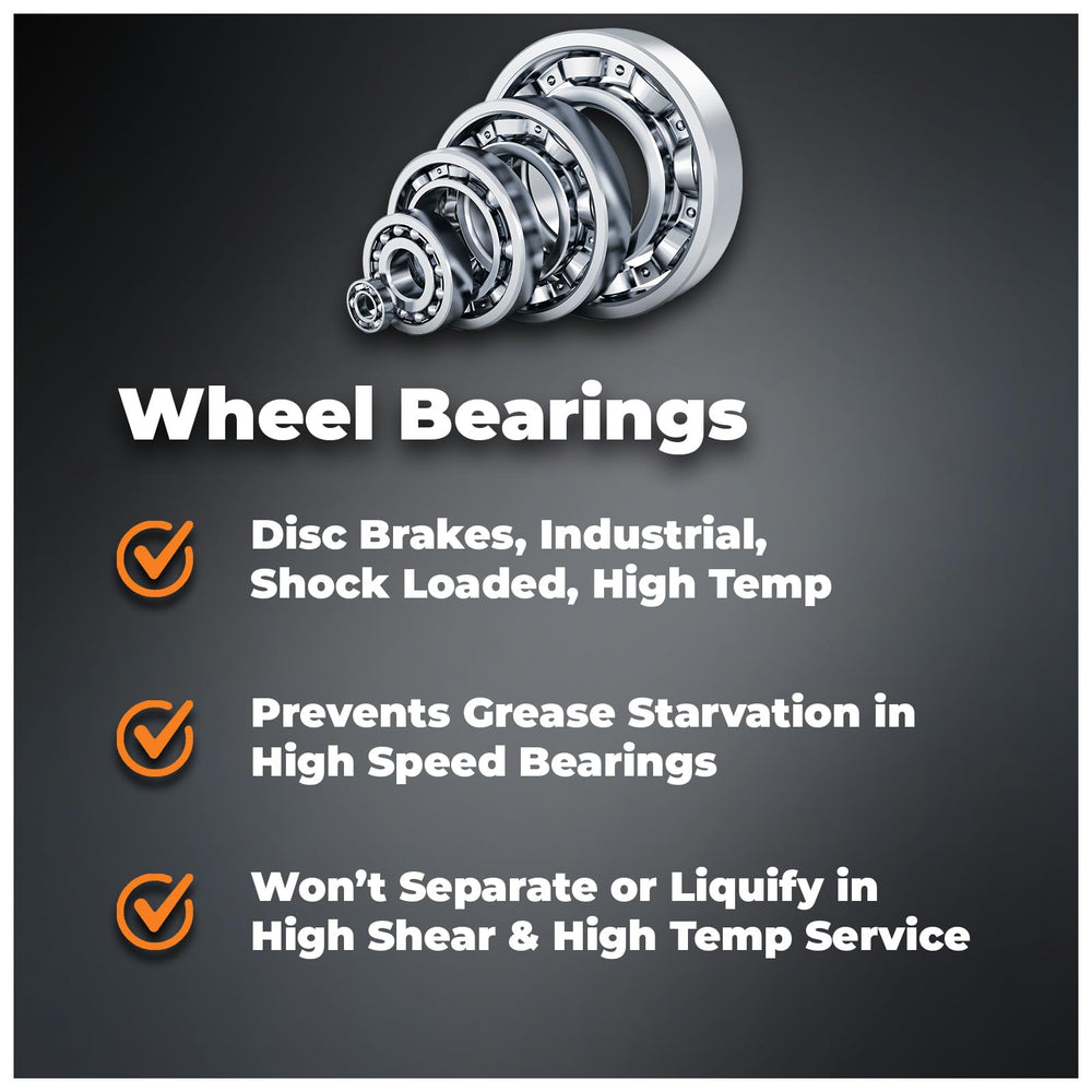 Triax Spheron grease wheel hub protection against wear and heat.