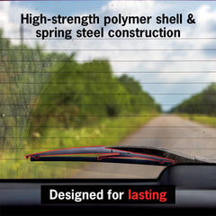 TRICO Exact Fit 12in rear wiper blade keeps rear glass streak-free.
