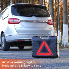 Trihelper roadside tire-change kit enables repairs anywhere.