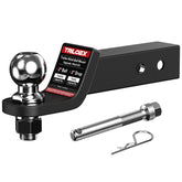 Triloex trailer hitch ball mount with 2-inch ball for versatile towing.
