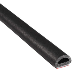 TRIM-LOK D-shaped seal closeup with adhesive-backed seal for door sealing.