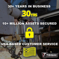 Trimax TCL65 warranty badge highlighting limited lifetime coverage