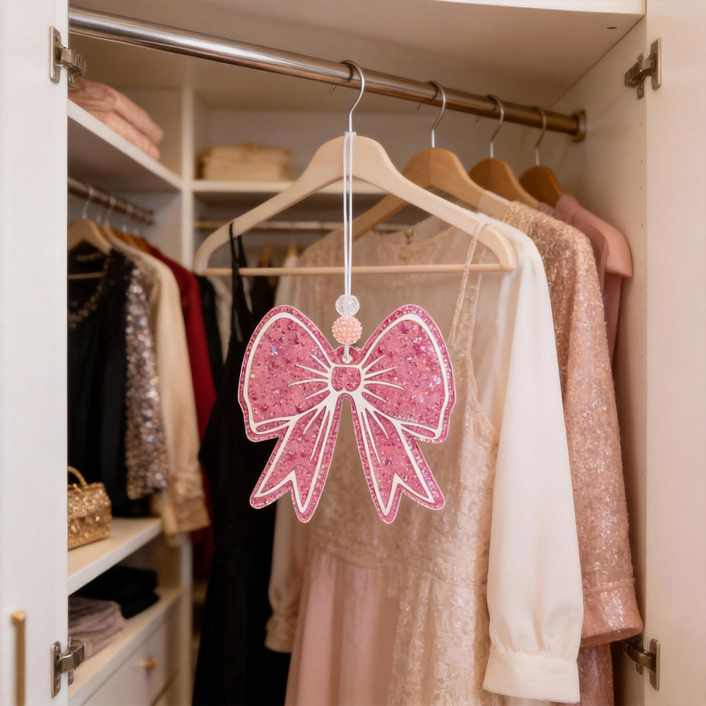 TrinhGuo pink bow hanging accessory with easy install
