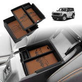 TripleAliners Bronco center console top view for quick access and organized essentials