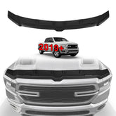 TripleAliners hood deflector on Ram 1500 front view enhances wind deflection and hood protection.