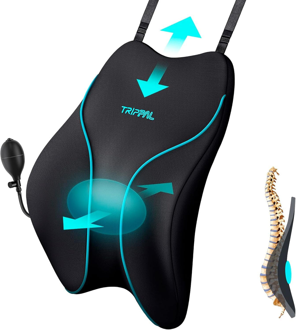 TripPal adjustable lumbar-depth air bladder provides customizable support for drivers.