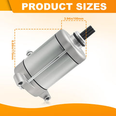 Triumilynn starter motor for Yamaha Wolverine 450 front view, smooth engagement