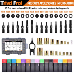 Trivd Frol mandrels collection, easy hand swaps for multiple thread sizes