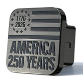 TrkWyze American Flag hitch cover with 250th edition for durable patriotic display on the road