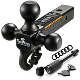 TrkWyze tri-ball hitch with 1-7/8-inch ball for versatile towing options.