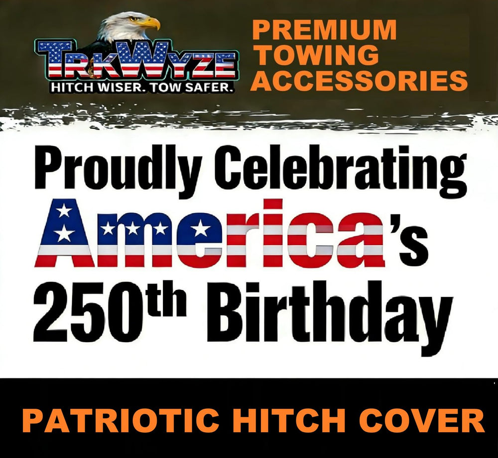 TrkWyze UV coated flag coating shown on durable hitch accessory