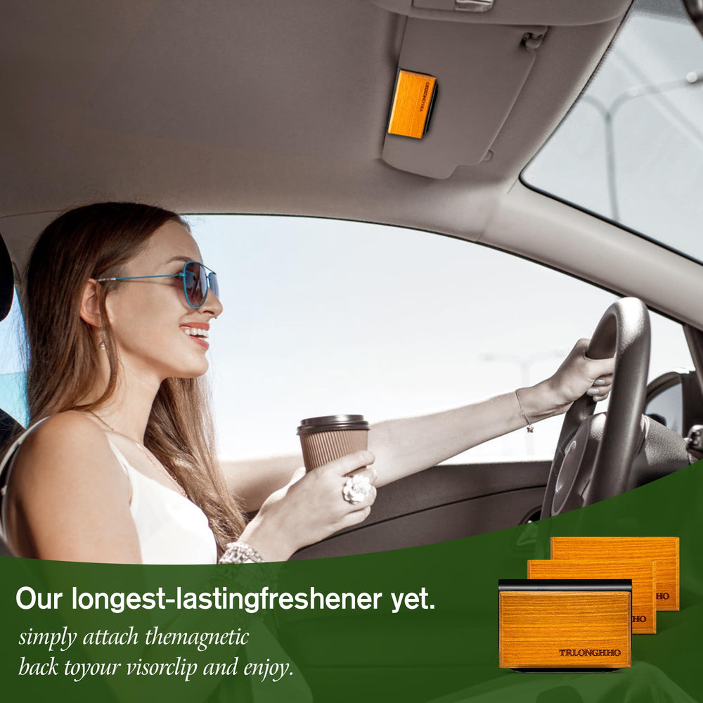 TRLONGHHO metal clip secures the freshener to the visor.