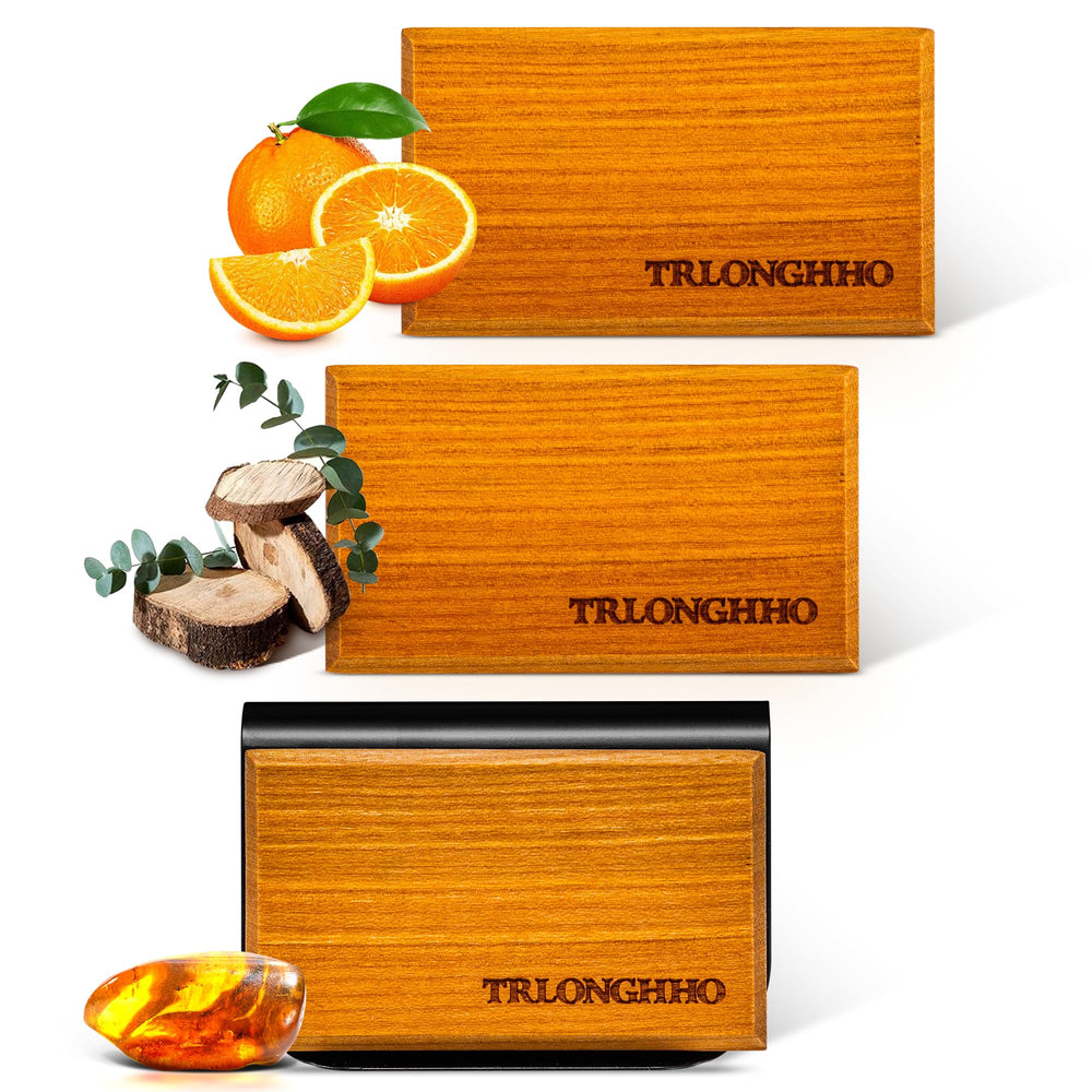 TRLONGHHO wood air freshener on visor delivering long-lasting aroma.
