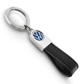 Troika VW logo keyring with leather loop suitable for daily use and durability.