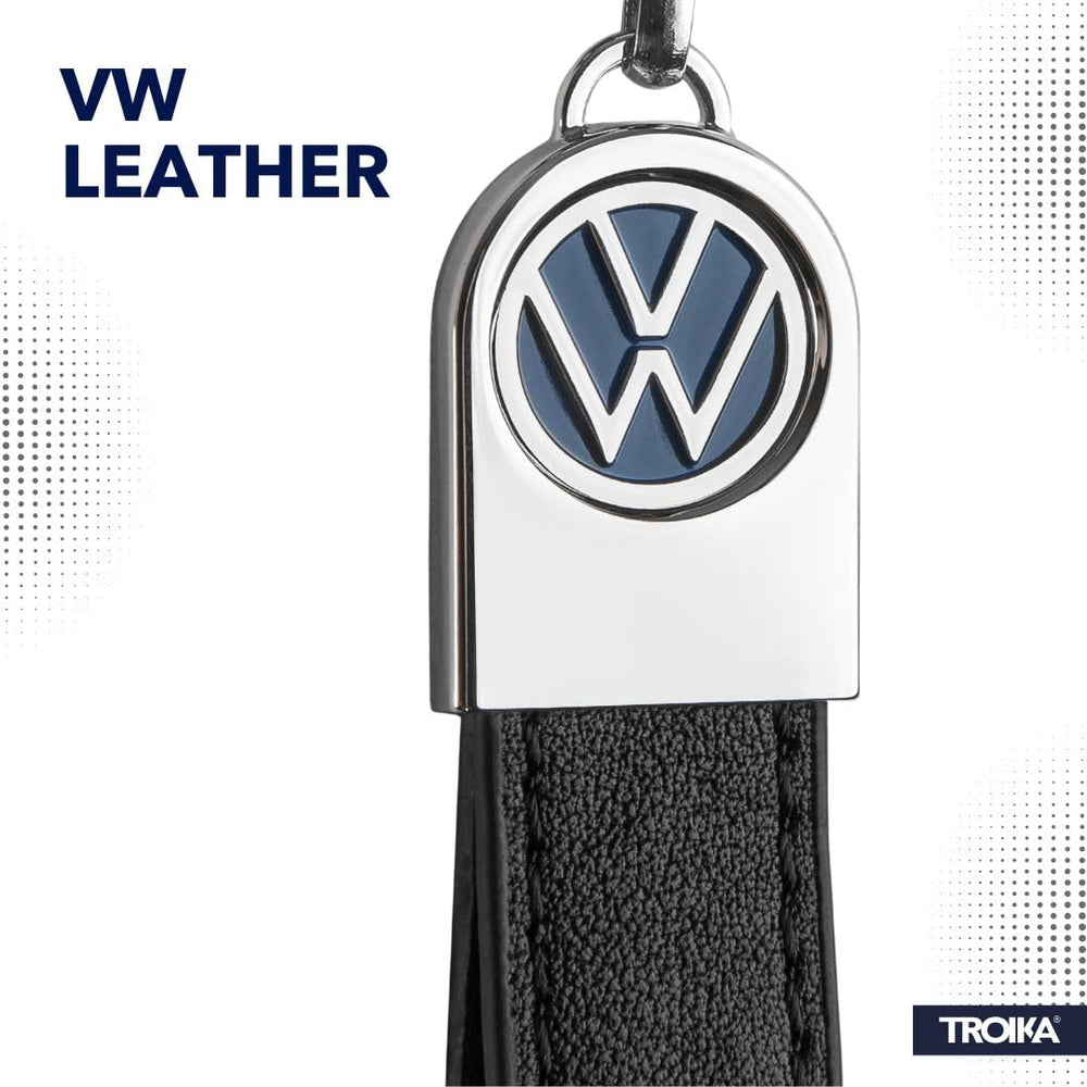 Troika VW logo keyring with metal pendant showing robust craftsmanship.