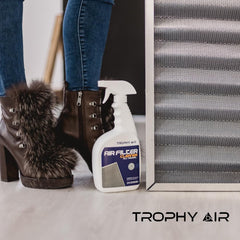 Trophy Air cleaner in use on a dusty filter restoring airflow