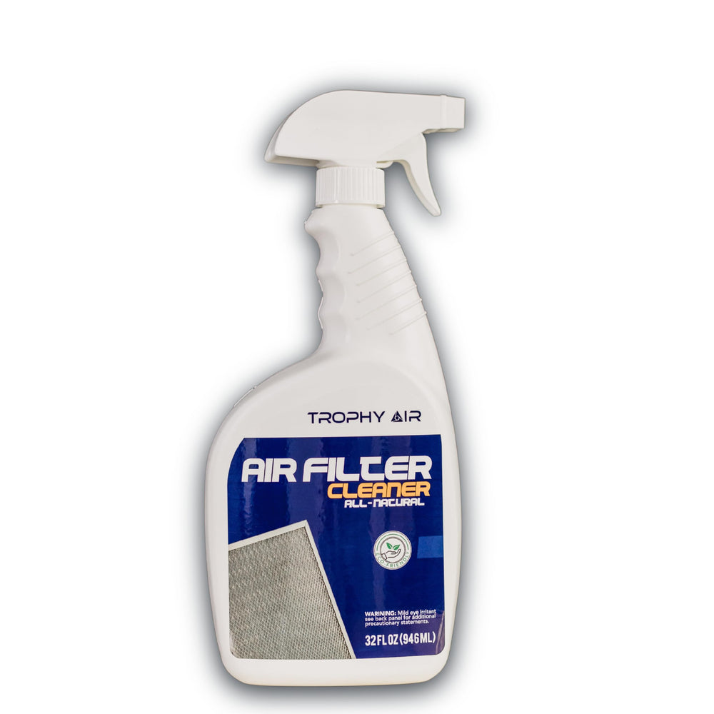 Trophy Air HVAC Filter Cleaner bottle front view for easy maintenance
