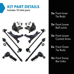 TRQ front inner tie rods close-up for responsive steering