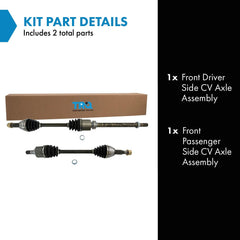 TRQ front passenger side CV axle assembly with robust joints for smooth operation.