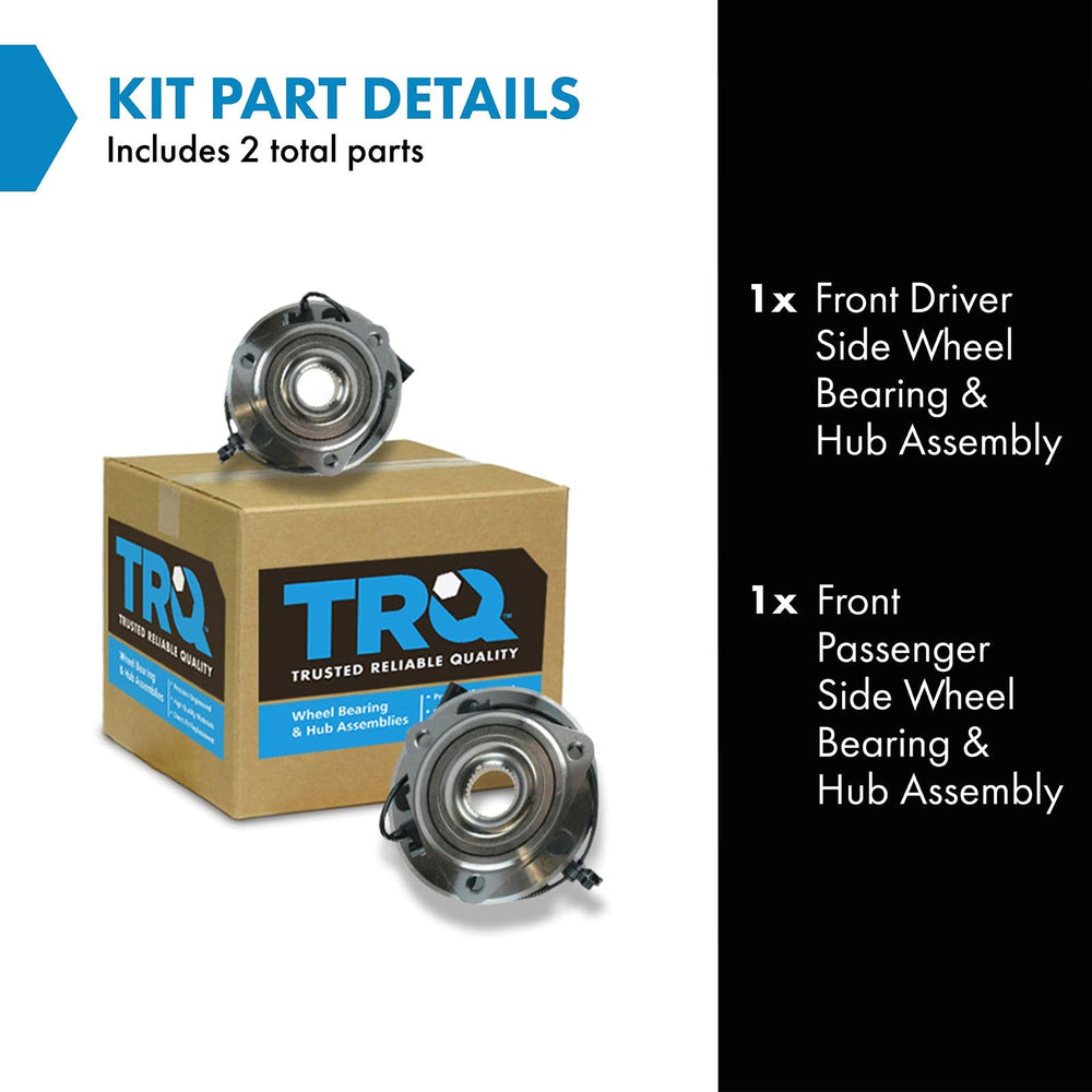 TRQ front passenger side wheel bearing hub for Jeep Wrangler JK enhances steering stability