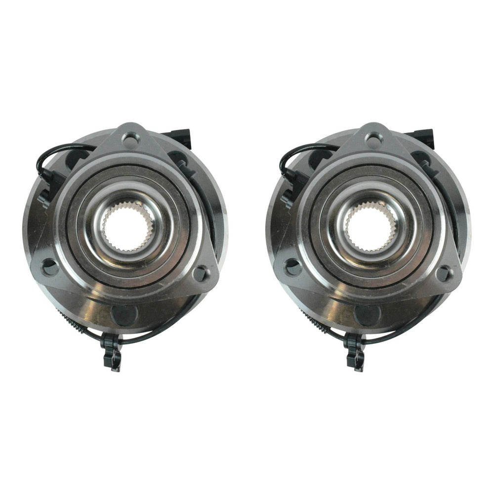 TRQ wheel bearing hub assembly kit front view shows two-piece replacement ready for install