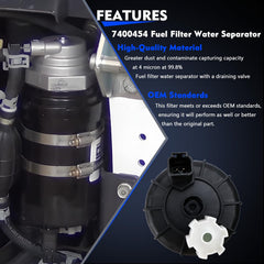 TRSCJXN 7400454 fuel filter includes draining valve for easy maintenance