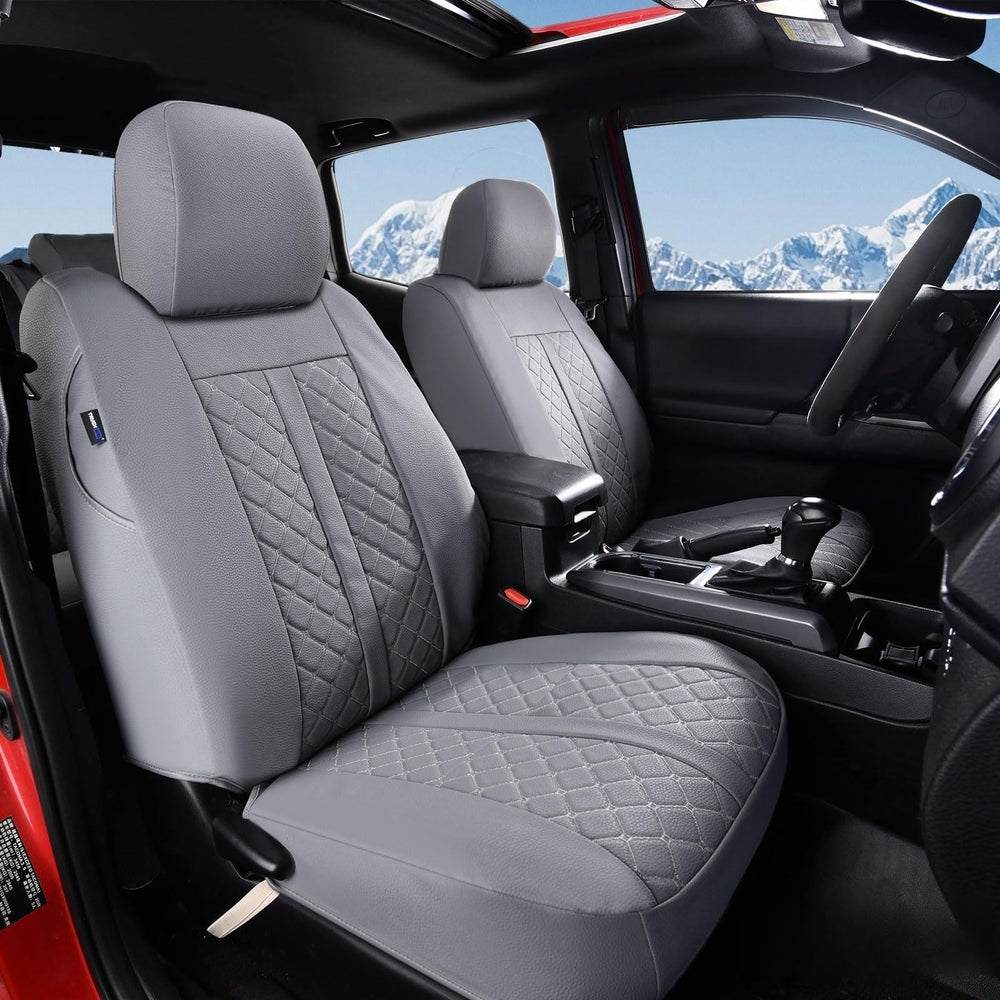 Truckiipa Tacoma leather seat covers front pair gray add refined interior protection