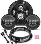 TRUCKMALL 7 inch LED headlight front view with bright beam pattern
