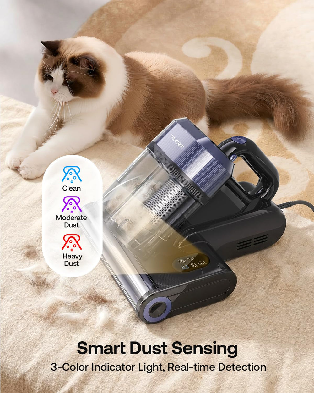 Trucozie vacuum uses heat to refresh bedding and neutralize residues.