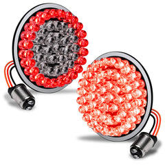 TRUE MODS 2in red rear LED turn signal for Harley Bullet style with strong visibility