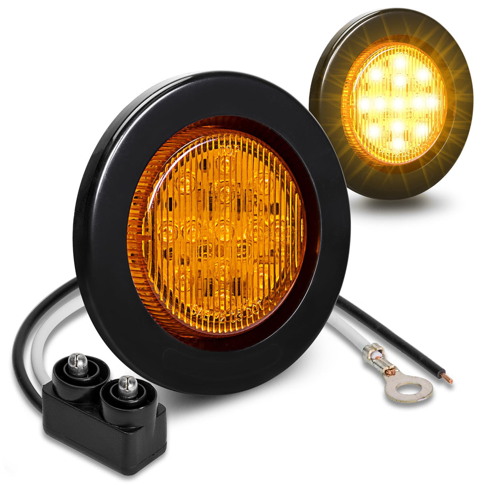 TRUE MODS amber round LED side marker light with reflective lens for high visibility