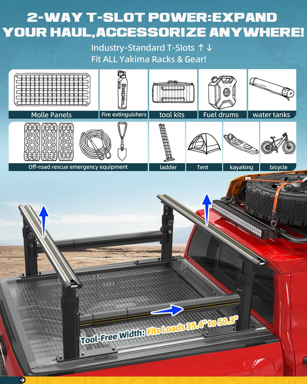 Trumgeta adjustable ladder rack shows versatile height options for different tasks.