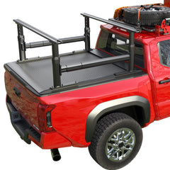 Trumgeta ladder rack assembly shows secure fit for mid-size pickups.