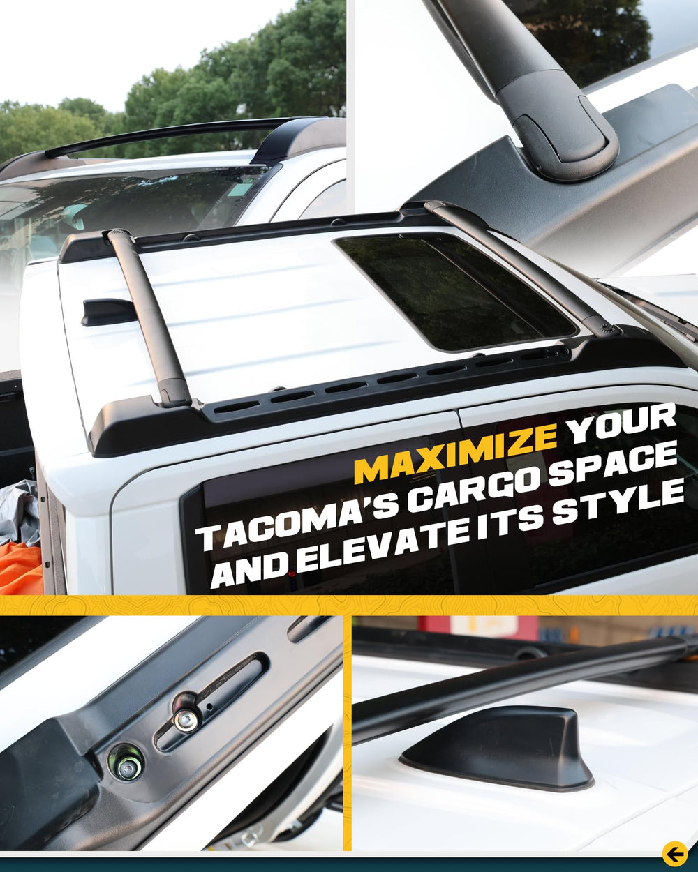 Trumgeta low profile design reduces wind noise on Tacoma