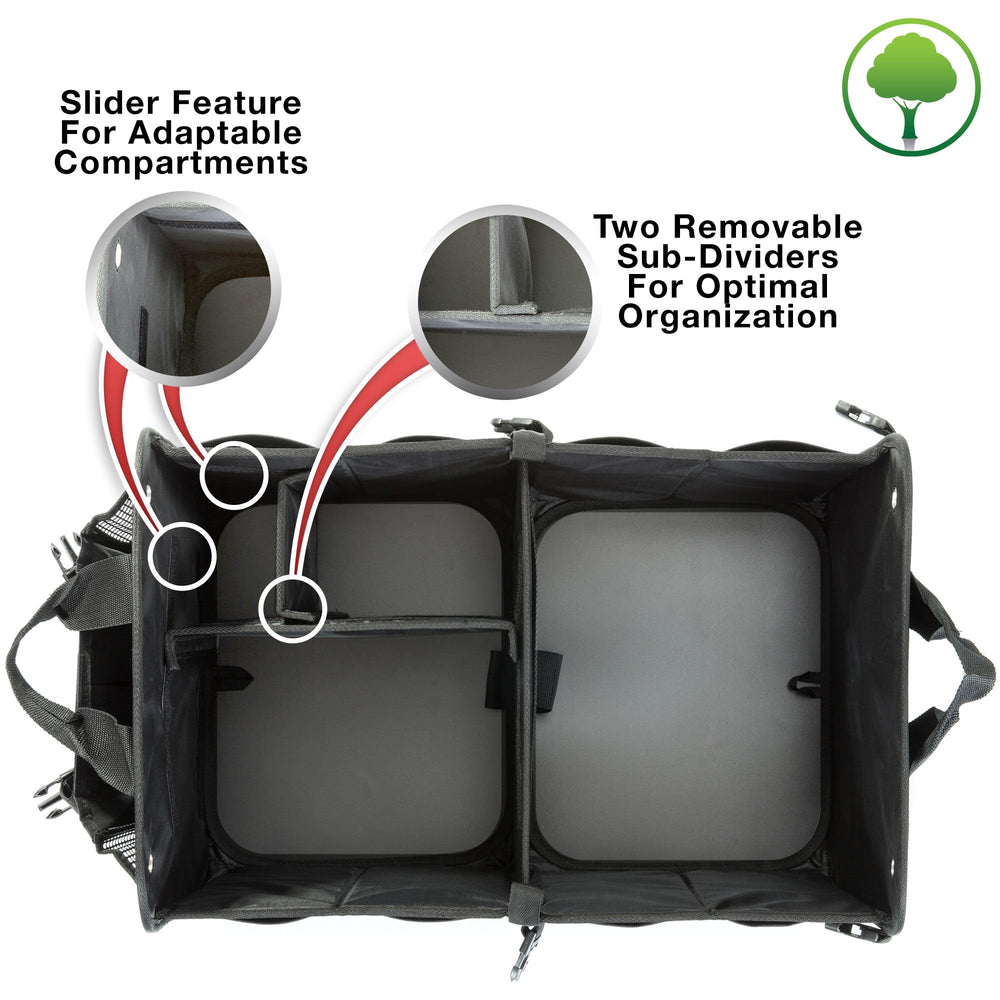 TRUNKCRATEPRO multi-pocket design keeps emergency kit organized and reachable.