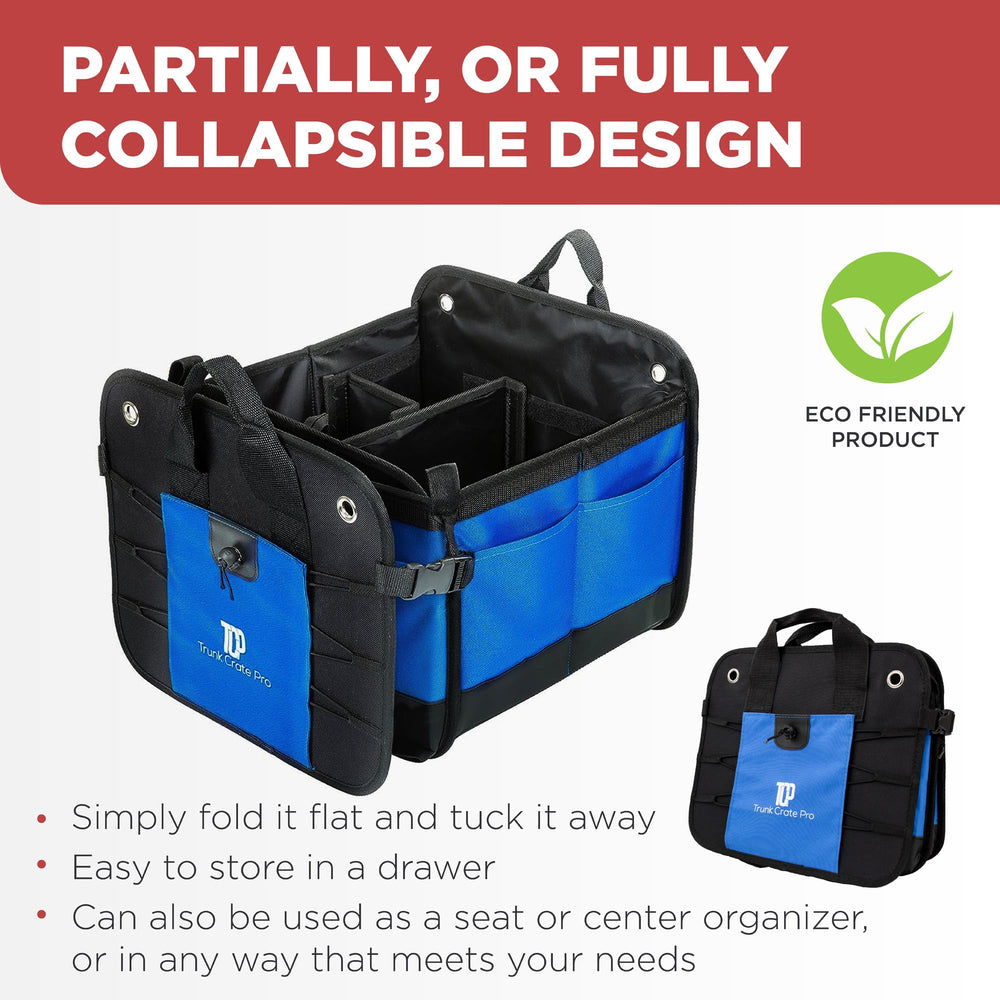 TRUNKCRATEPRO rigid base plates stabilize loads in the trunk.